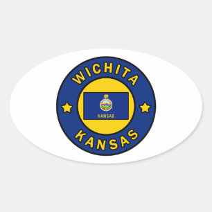 Pegatina Ovalada Wichita Kansas