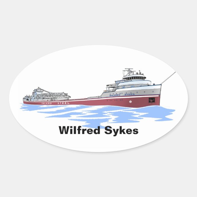 Pegatina Ovalada Wilfred Sykes auto descargador interior (Anverso)