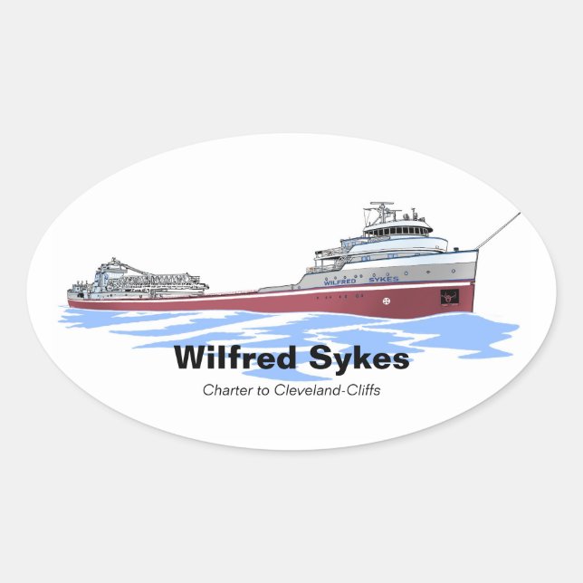 Pegatina Ovalada Wilfred Sykes Cleveland Cliffs (Anverso)