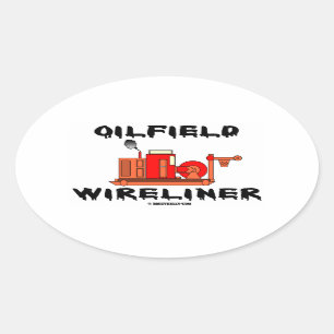 Pegatina Ovalada Wireliner de campo petrolero,Wireline,Línea de cor