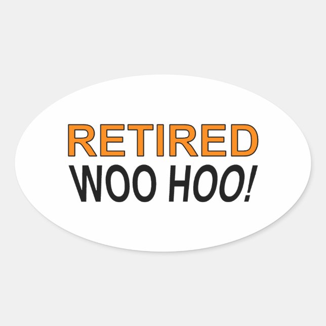 Pegatina Ovalada Woo Hoo Retirado (Anverso)