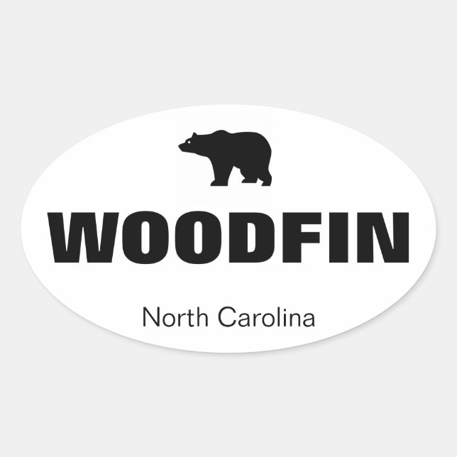 Pegatina Ovalada Woodfin, NC Decal (Anverso)