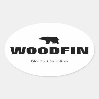 Pegatina Ovalada Woodfin, NC Decal