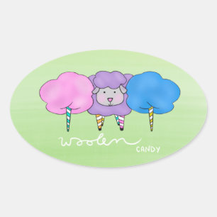 Pegatina Ovalada Woolen Candy
