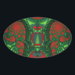 Pegatina Ovalada ~ Wow 3D! MERRY CHRISTMAS ~<br><div class="desc">Es un fractal hecho con tonos rojos y verdes. ¡Se nota que es tridimensional!</div>