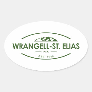 Pegatina Ovalada Wrangell-St. Parque nacional Elias