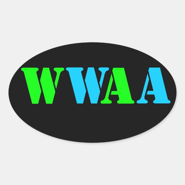 PEGATINA OVALADA WWAA (Anverso)