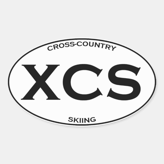 Pegatina Ovalada XCS - Esquí a través del país (Anverso)