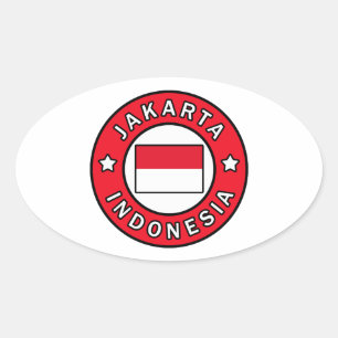 Pegatina Ovalada Yakarta Indonesia
