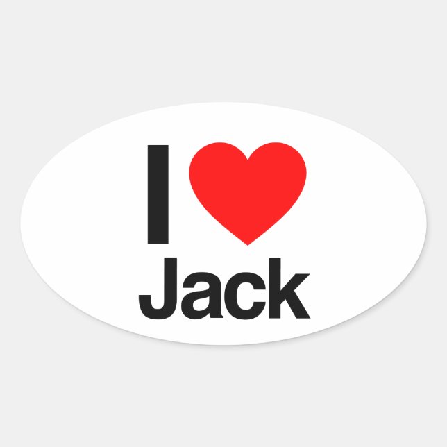 Pegatina Ovalada yo amo jack (Anverso)