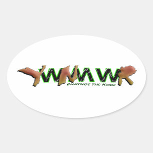 Pegatina Ovalada YWNMWR CAHyng3 th3 Kod3