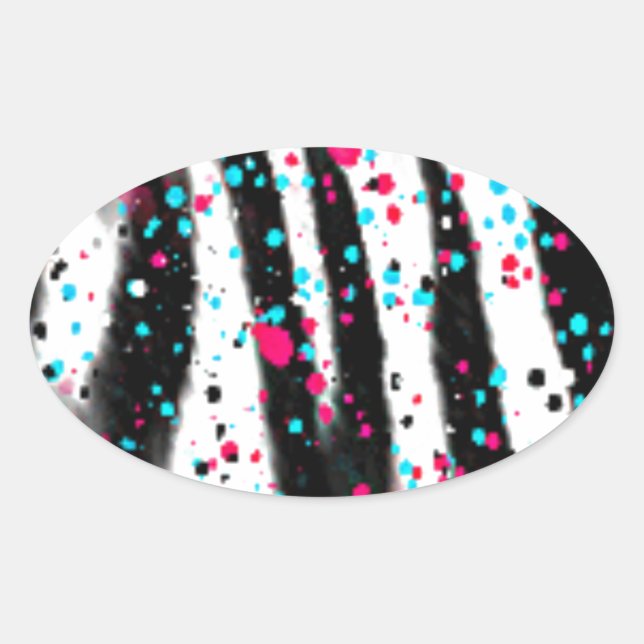 Pegatina Ovalada Zebra (Anverso)