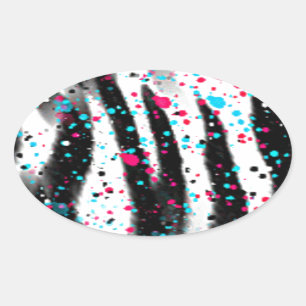 Pegatina Ovalada Zebra
