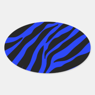 Pegatina Ovalada zebra azul