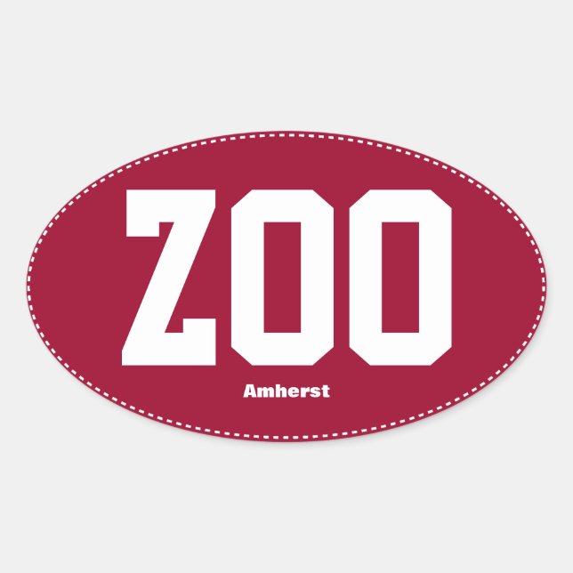 Pegatina Ovalada Zoo Zoomass Amherst Oval Bumper Sticker (Anverso)