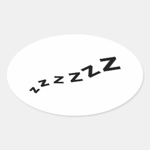 Pegatina Ovalada Zzz del ronquido