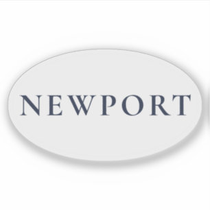 Pegatina Óvalo Costero Elegante de Newport Rhode Island