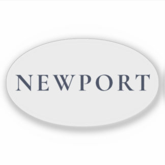 Pegatina Óvalo Costero Elegante de Newport Rhode Island