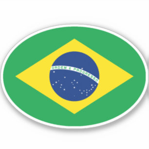 Pegatina Óvalo de la bandera brasileña