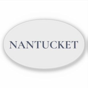 Pegatina Óvalo de Nantucket   Estilo Costero Elegante