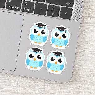 Pegatina Ovejas de graduación con gorras/gorras negros