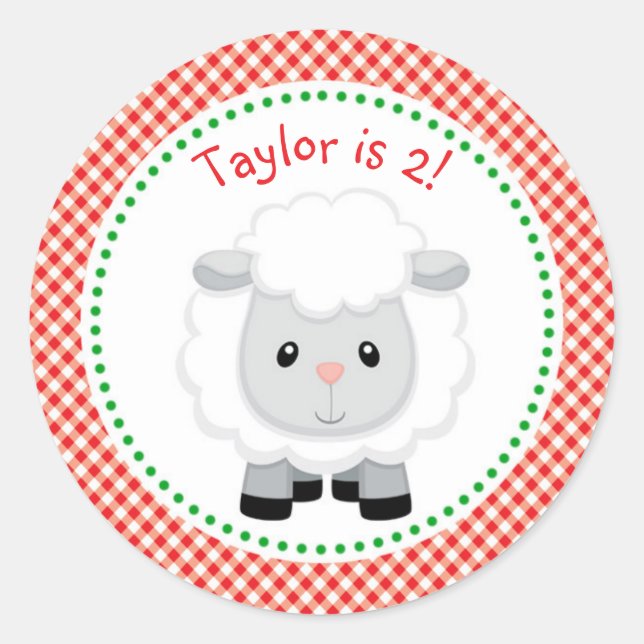 Pegatina ovino / Etiqueta (animales de granja en r (Anverso)