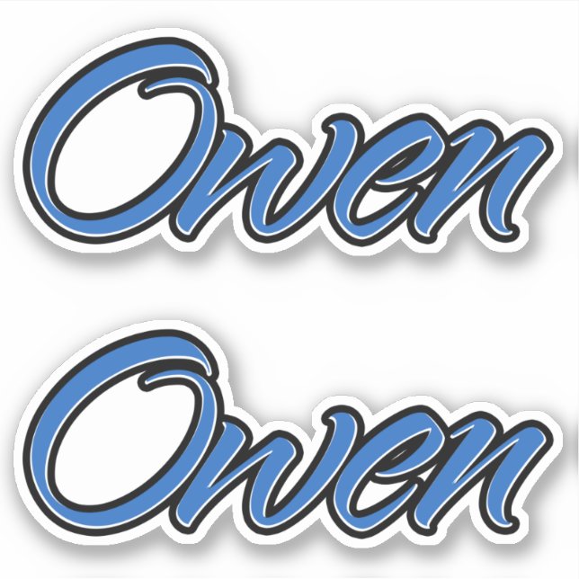 Pegatina Owen Name blue Aufkleber Sticker Stickerset (Anverso)