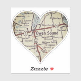 Pegatina Owen Sound Vintage Map