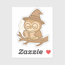 Pegatina Owl leyendo un libro de ortografía