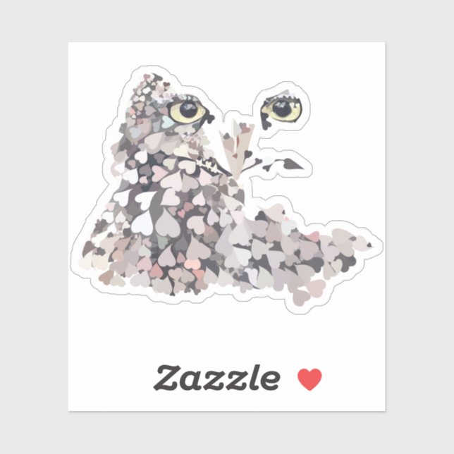 Pegatina Owl You My Heart (Hoja)