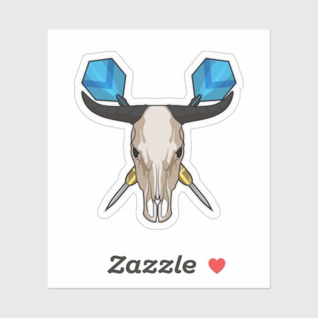 Pegatina Ox en Darts con Dart (Hoja)