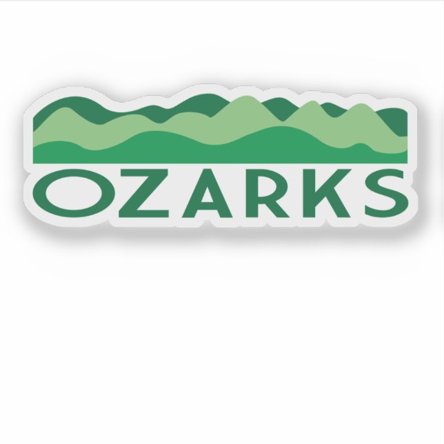 Pegatina Ozarks con gráfico de colinas Arkansas Misuri (Anverso)