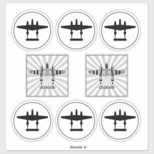 Pegatina P-38 D-Day Stripes & Silhouette Peelable Vinyl