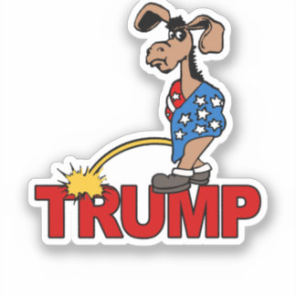Pegatina P ON TRUMP - Demócratas — Anti-Trump Design - Po