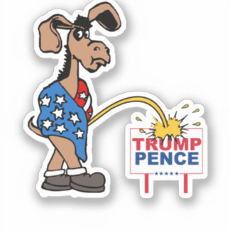 Pegatina P ON TRUMP PENCE — Anti-Trump Design - Politica