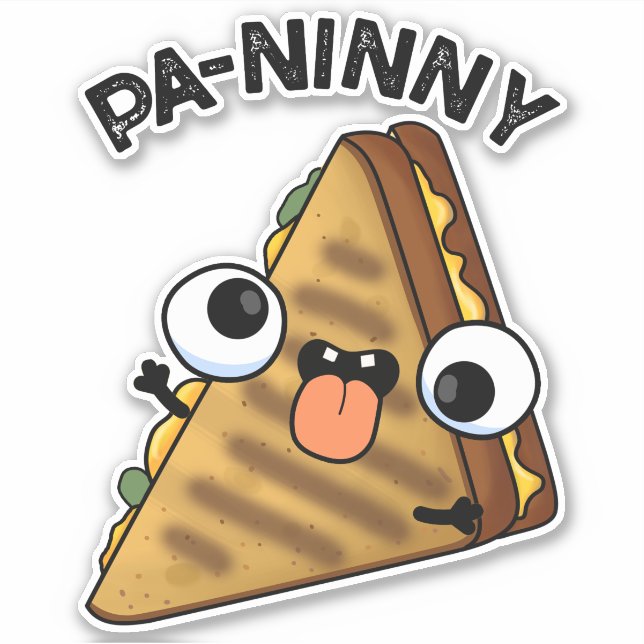 Pegatina Pa-ninny Funny Panini Pun presenta panini s (Anverso)