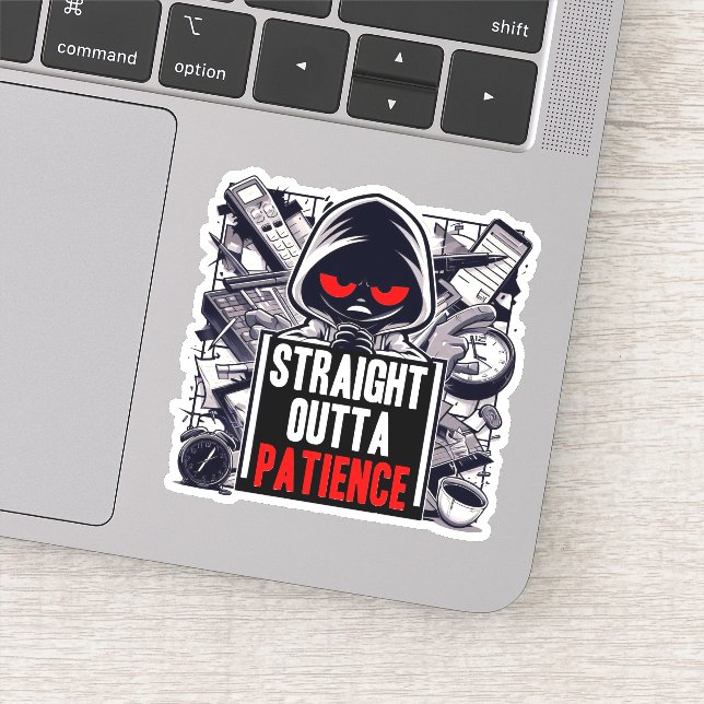 Pegatina Paciencia de salida directa de Guay (Detalle)