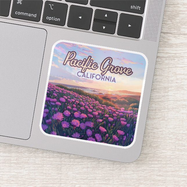 Pegatina Pacific Grove California Monterey Magic Purple (Detalle)