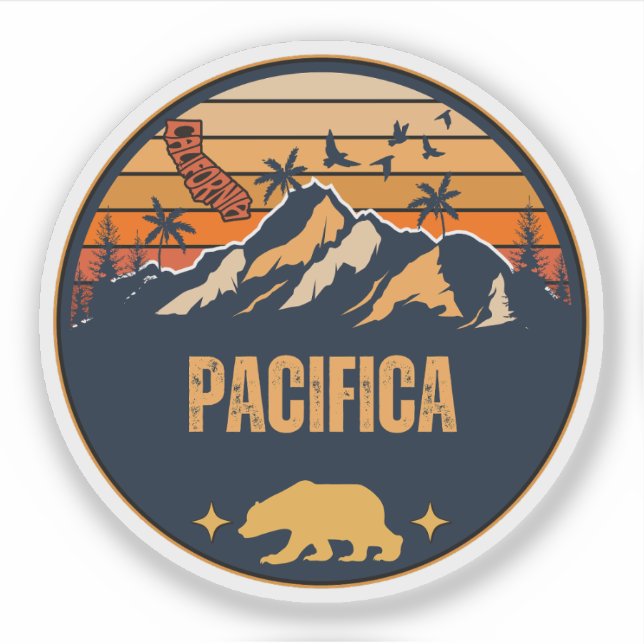 Pegatina Pacifica, California (Anverso)