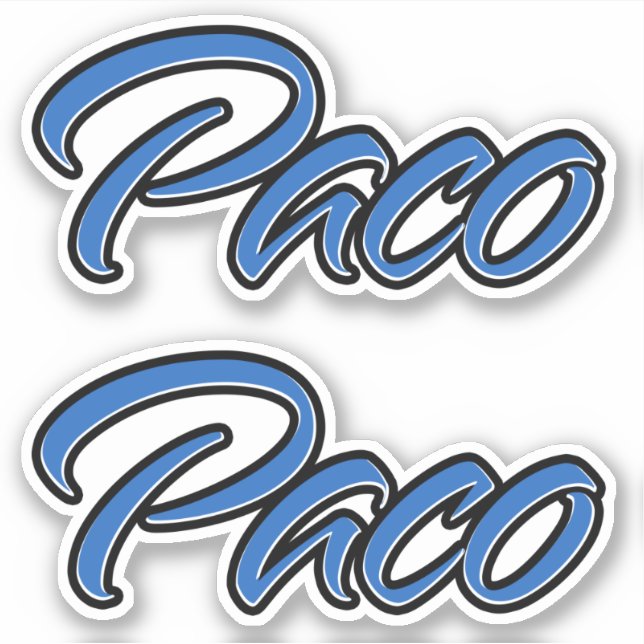 Pegatina Paco Name blue Aufkleber Sticker Stickerset (Anverso)