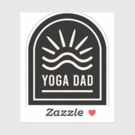 Pegatina Padre del yoga padre retro vintage negro