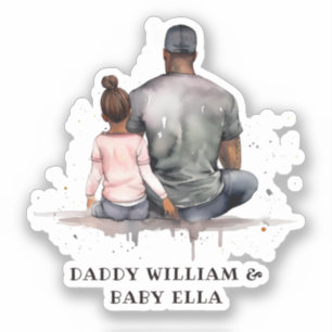Pegatina Padre e hija negros personalizados (5)