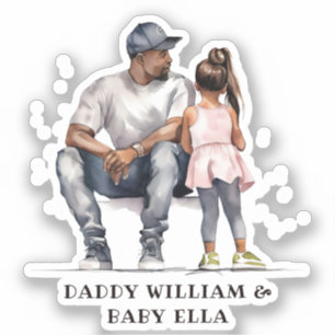 Pegatina Padre negro y bonos de la hija (3)