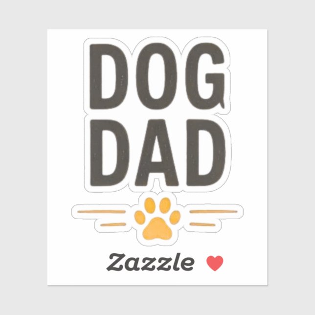 Pegatina Padre Perro con Diseño Simple de Pata (Hoja)