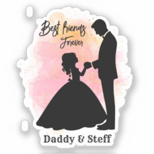 Pegatina Padre personalizado y hija - Los mejores amigos pa