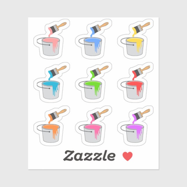 Pegatina Paint Brush Bucket Hobby Renovation Day Planner (Hoja)