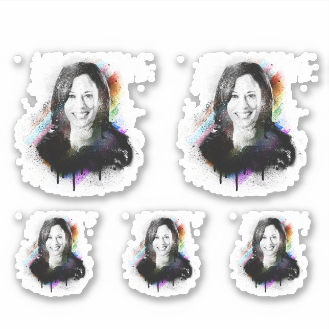 Pegatina Paint de pulverización inclusivo del orgullo Kamal (Anverso)