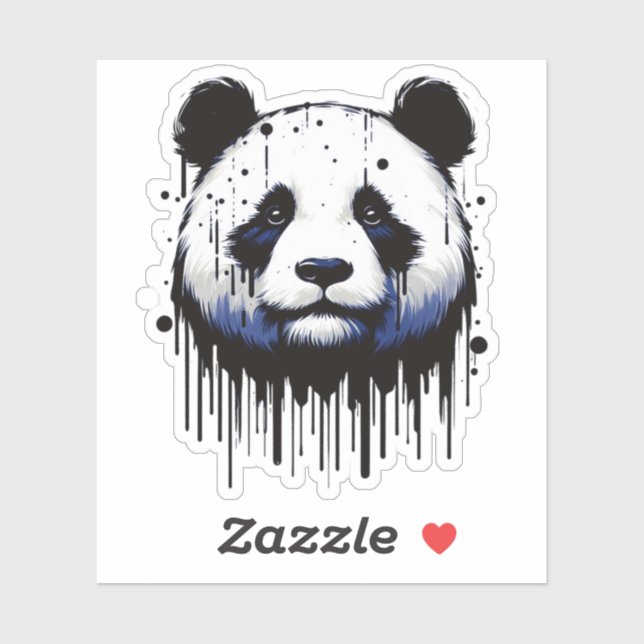 Pegatina Paint Drip Panda (Hoja)