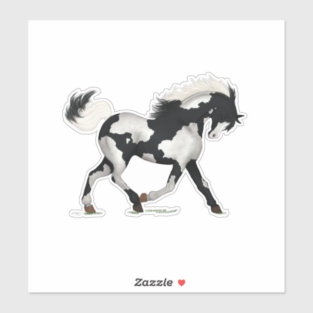 Pegatina Paint Paint Pony Pony Piebald Overo Ecuestre (Hoja)