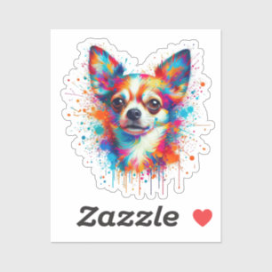 Pegatina Paint Splatter Chihuahua